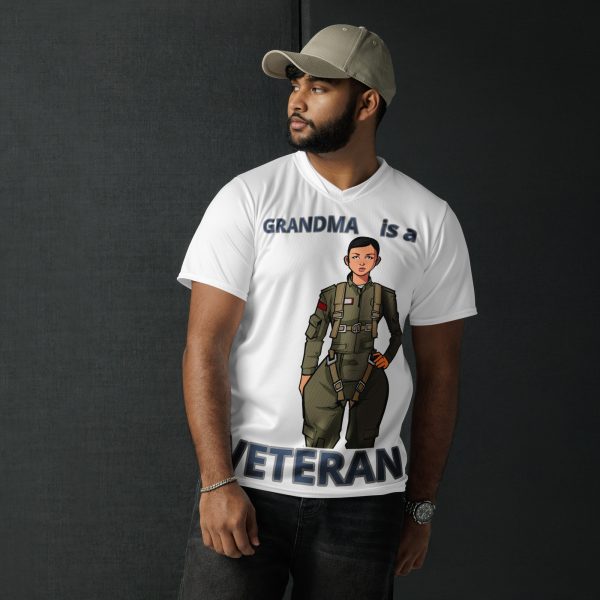 GRANDMA IS A VETERAN TOO FIFE Recycled Unisex Sports Jersey