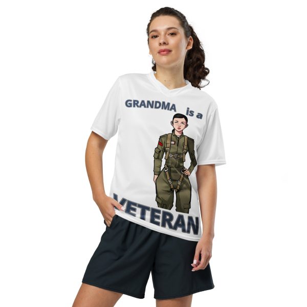 GRANDMA IS A VETERAN TOO FIFE Recycled Unisex Sports Jersey