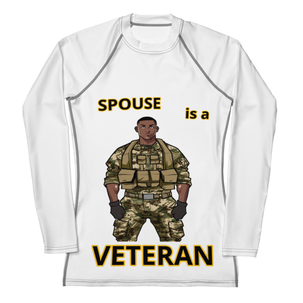 SPOUSE IS A VETERAN TOO FIFE Women's Rash Guard