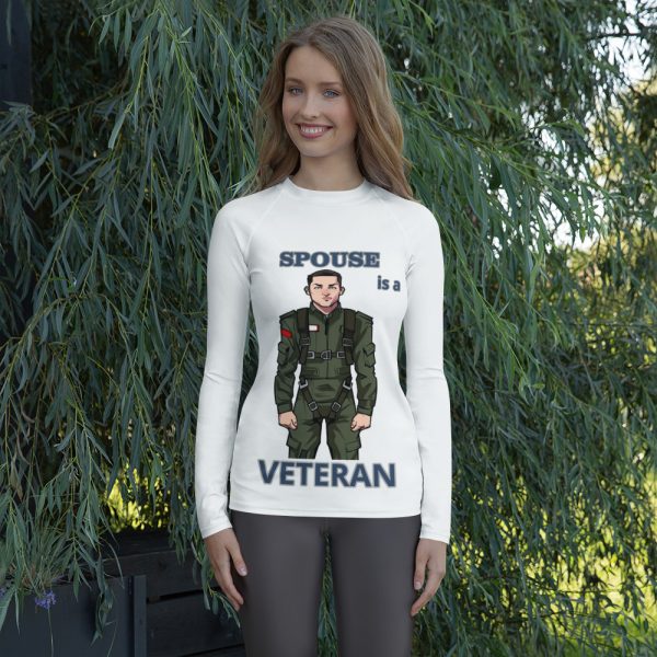 SPOUSE IS A VETERAN TOO FIFE Women's Rash Guard