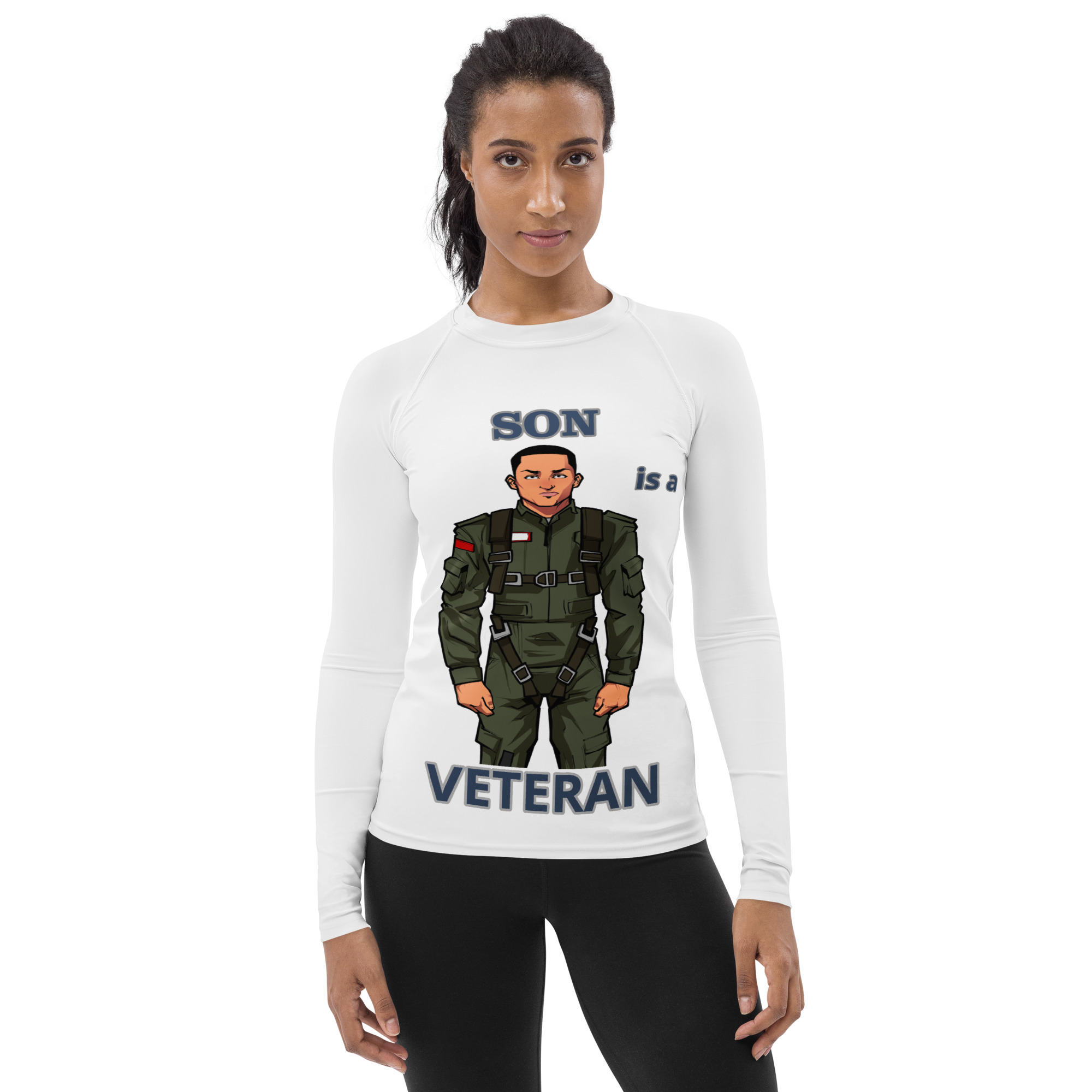 SON IS A VETERAN TOO FIFE Women's Rash Guard