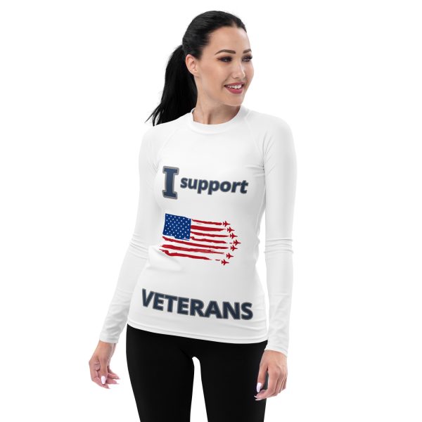 I SUPPORT  VETERANS TOO FIFE Women's Rash Guard