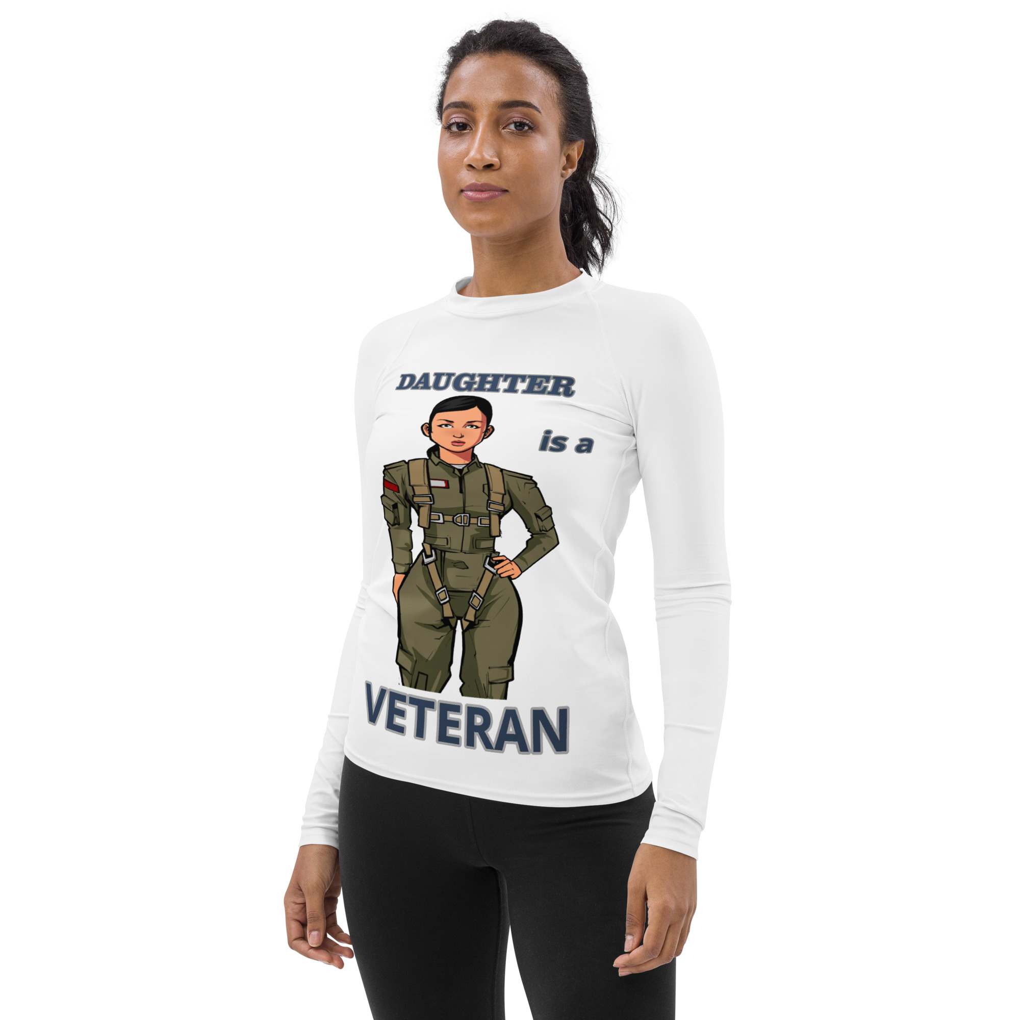 DAUGHTER IS A VETERAN TOO FIFE Women's Rash Guard - Image 3