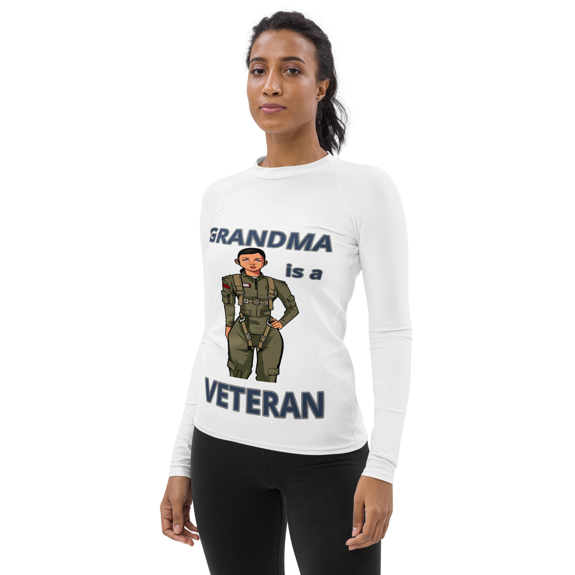 GRANDMA IS A VETERAN TOO FIFE Women's Rash Guard - Image 3