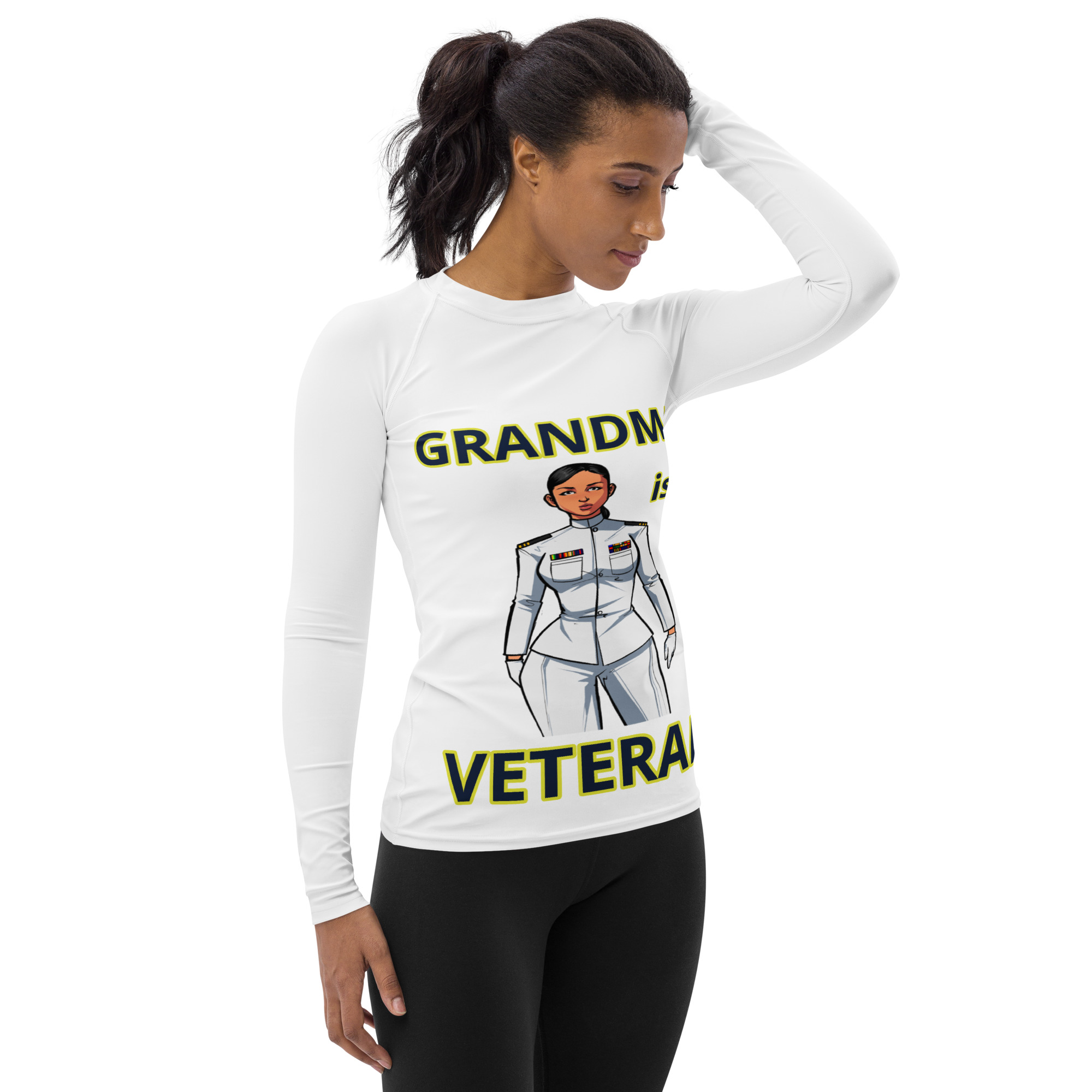 GRANDMA IS A VETERAN TOO FIFE Women's Rash Guard - Image 4
