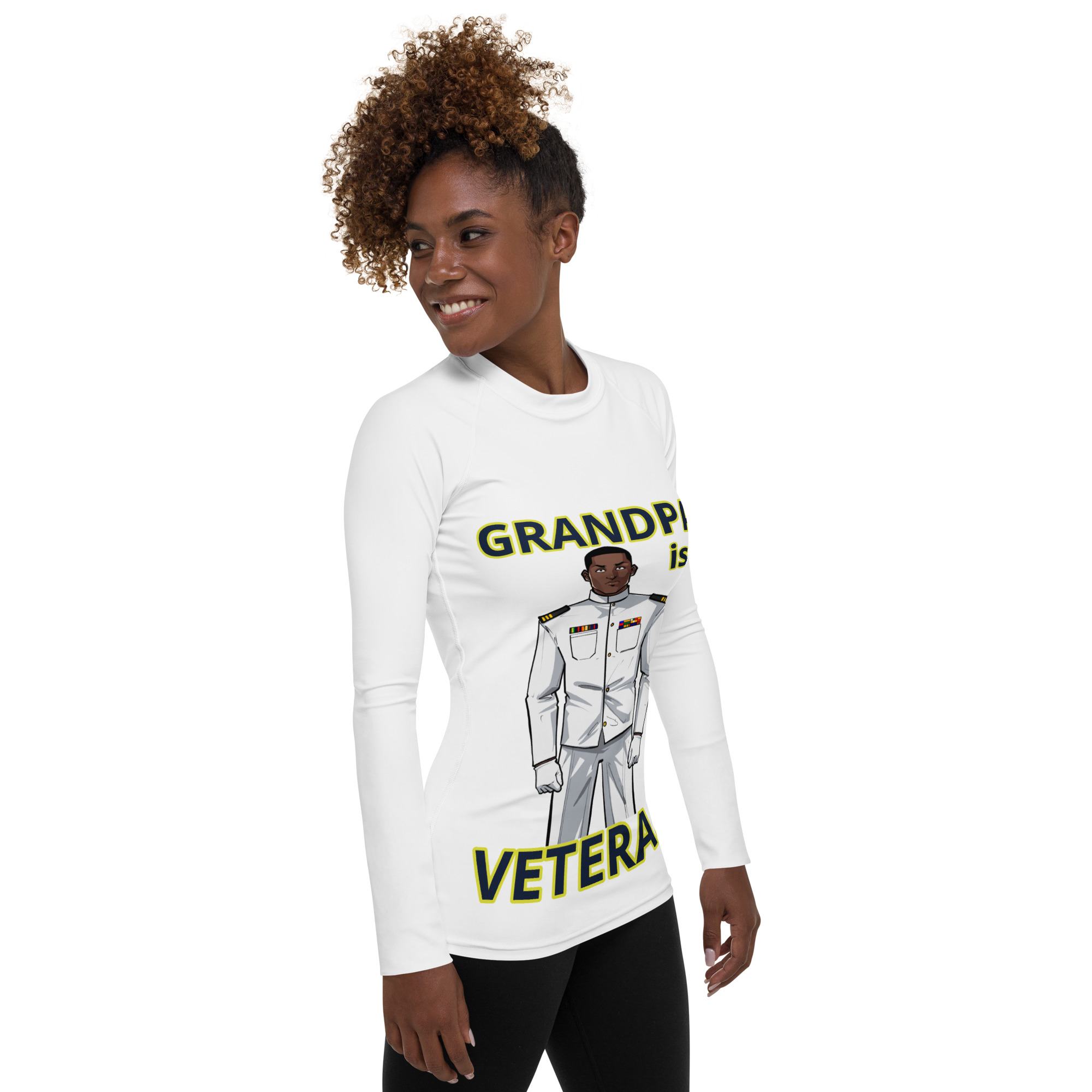 GRANDPA IS A VETERAN TOO FIFE Women's Rash Guard - Image 4