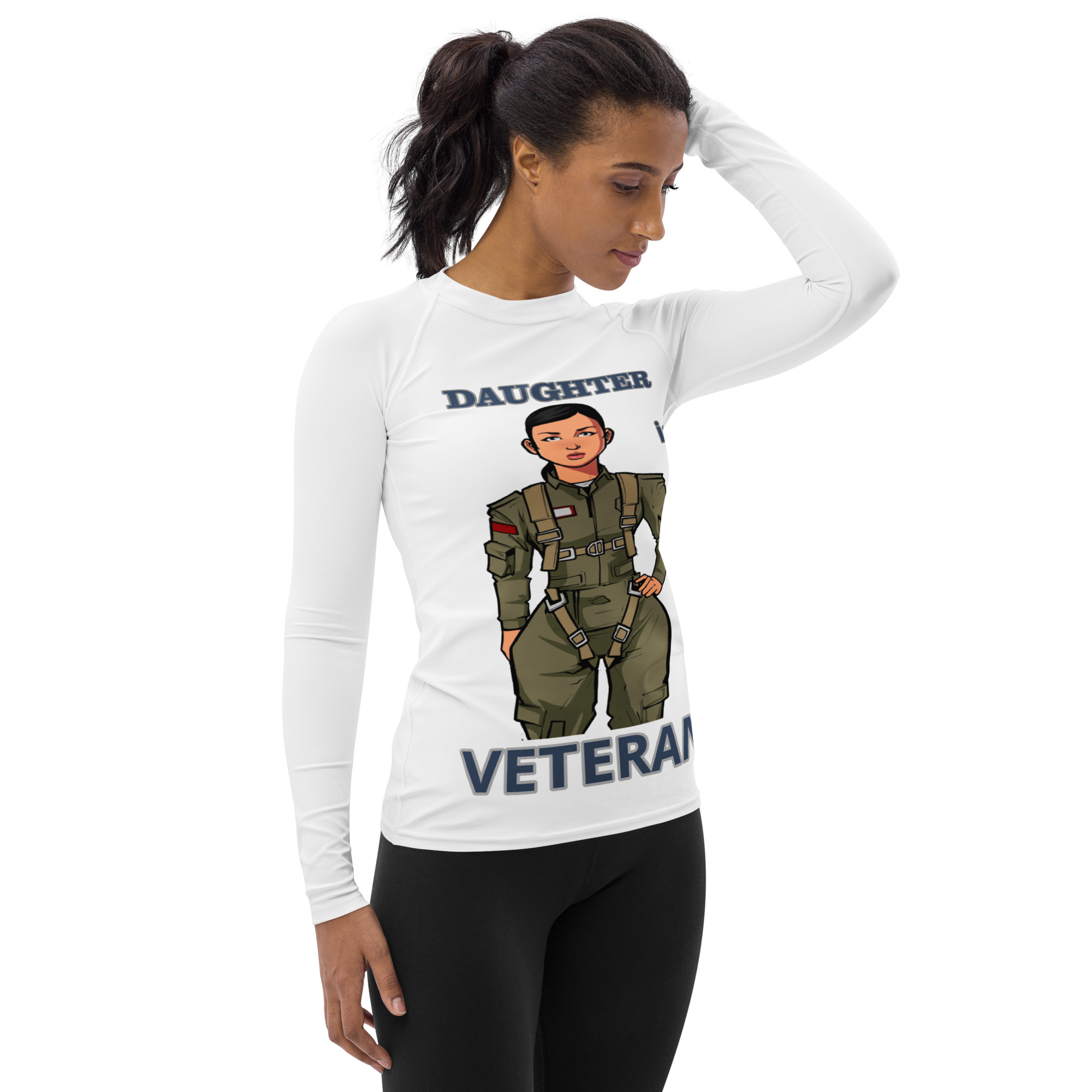 DAUGHTER IS A VETERAN TOO FIFE Women's Rash Guard - Image 4