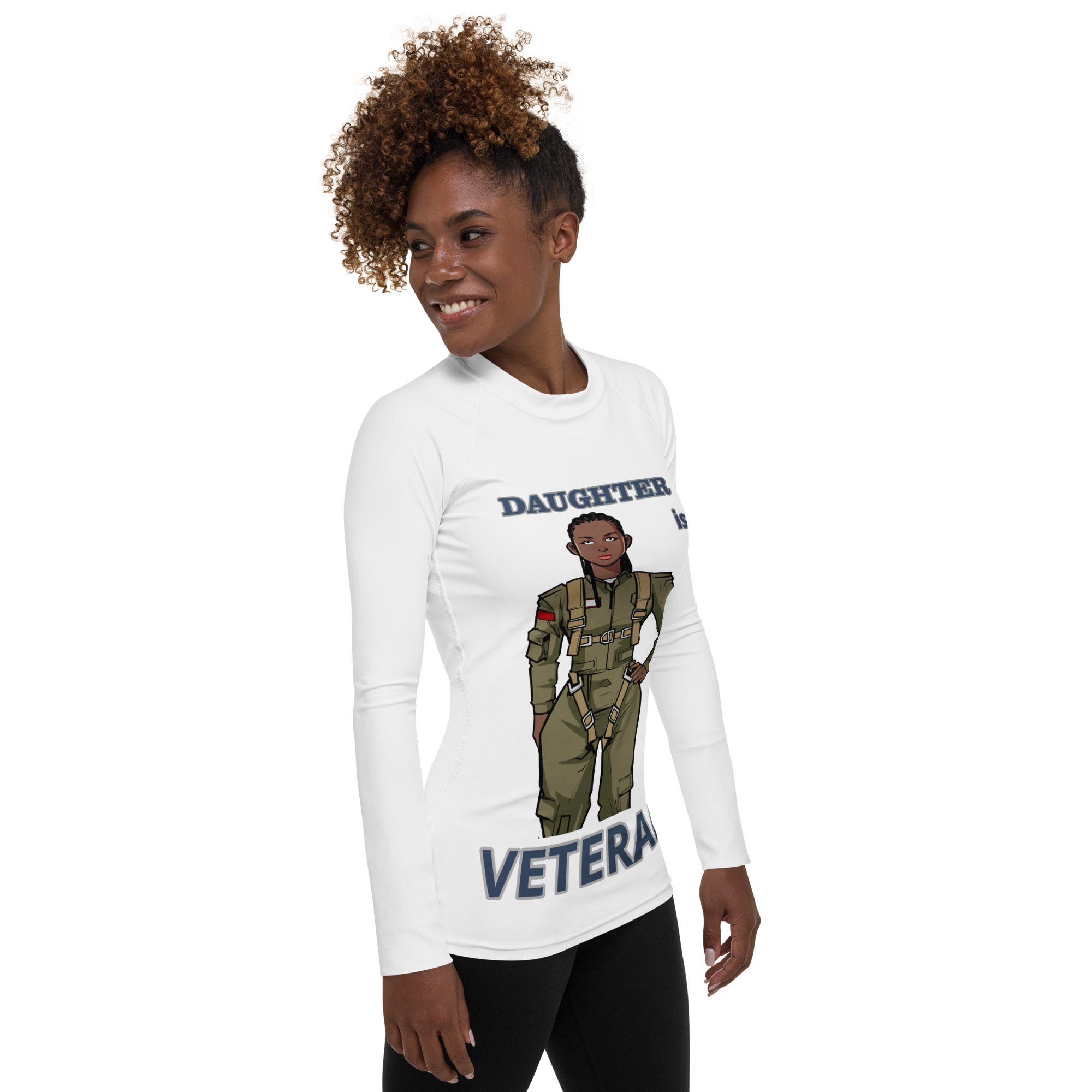DAUGHTER IS A VETERAN TOO FIFE Women's Rash Guard - Image 4