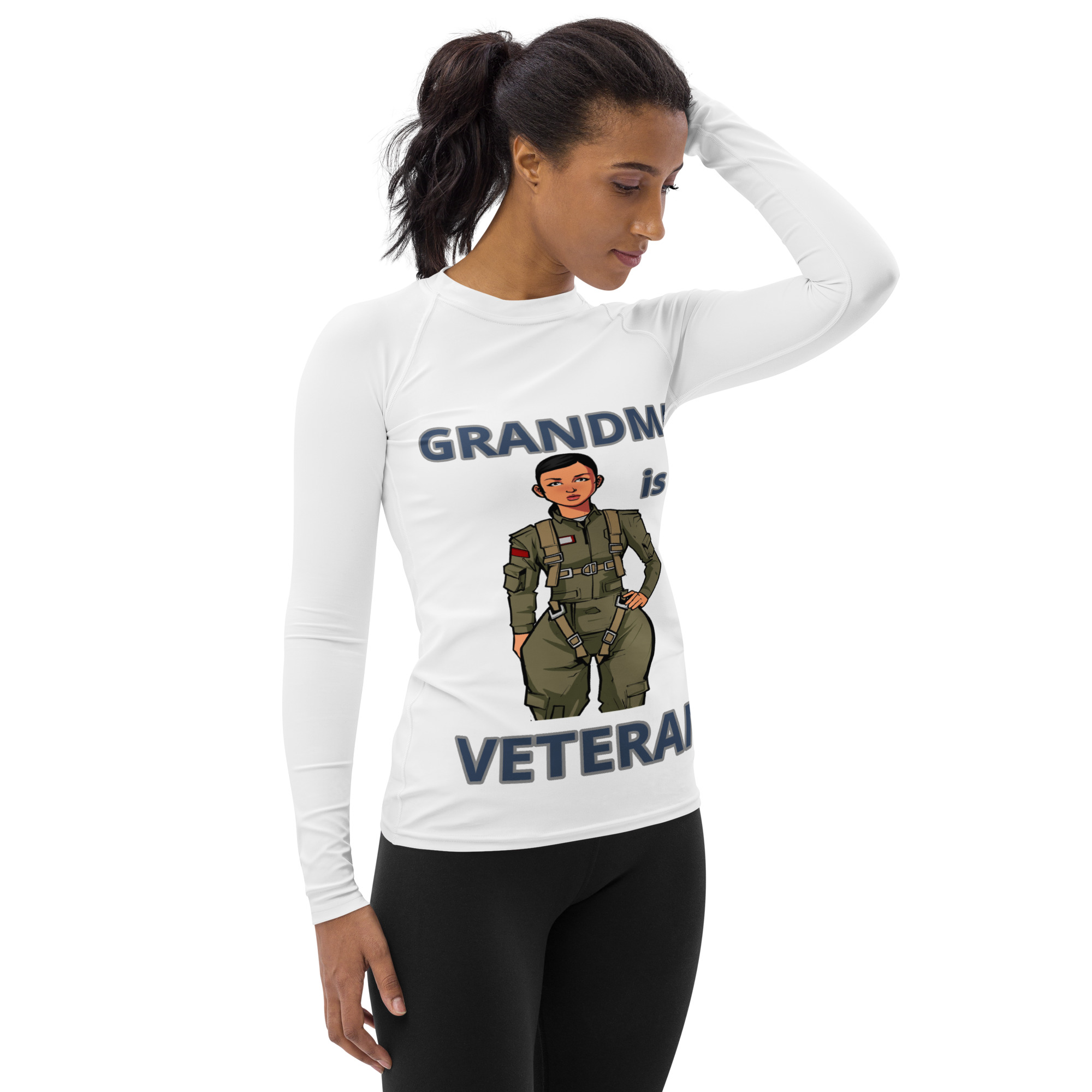 GRANDMA IS A VETERAN TOO FIFE Women's Rash Guard - Image 4