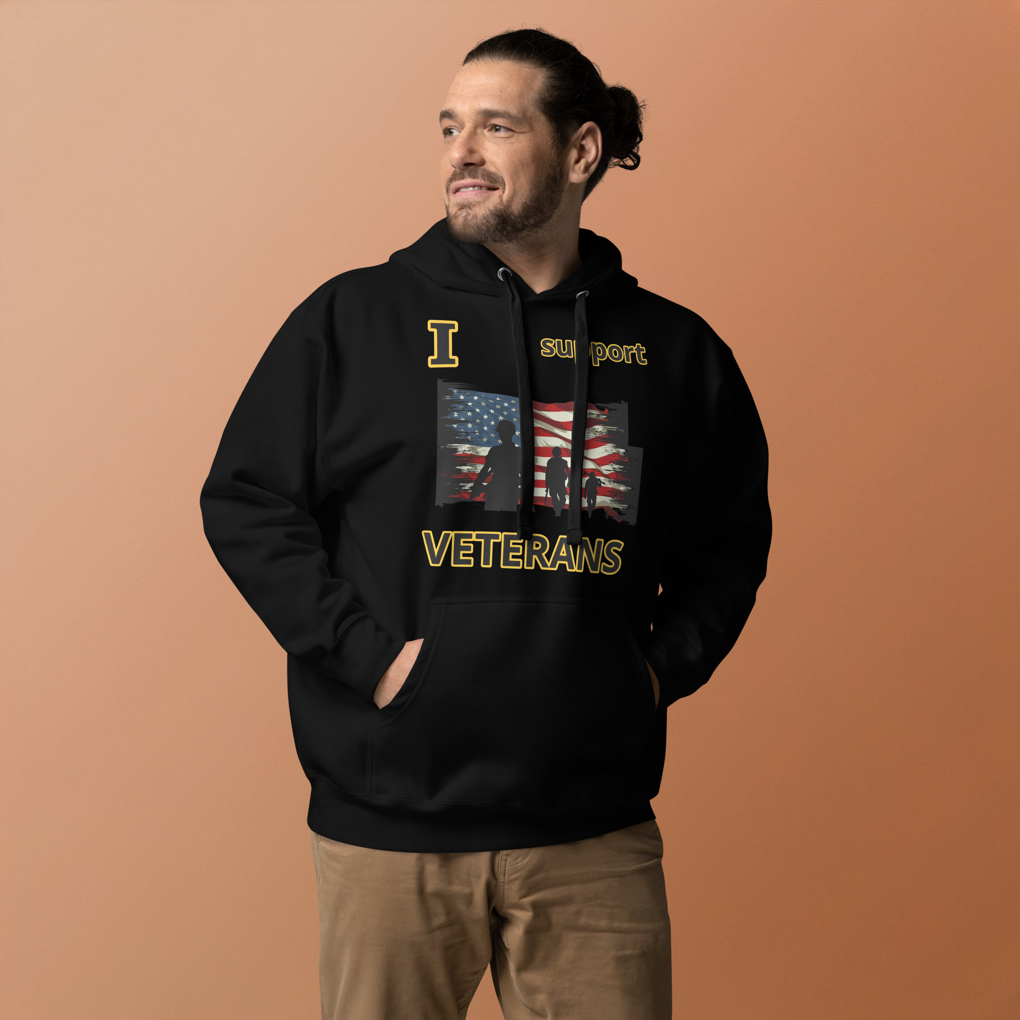 I SUPPORT VETERANS TOO FIFE Unisex Hoodie - Image 3