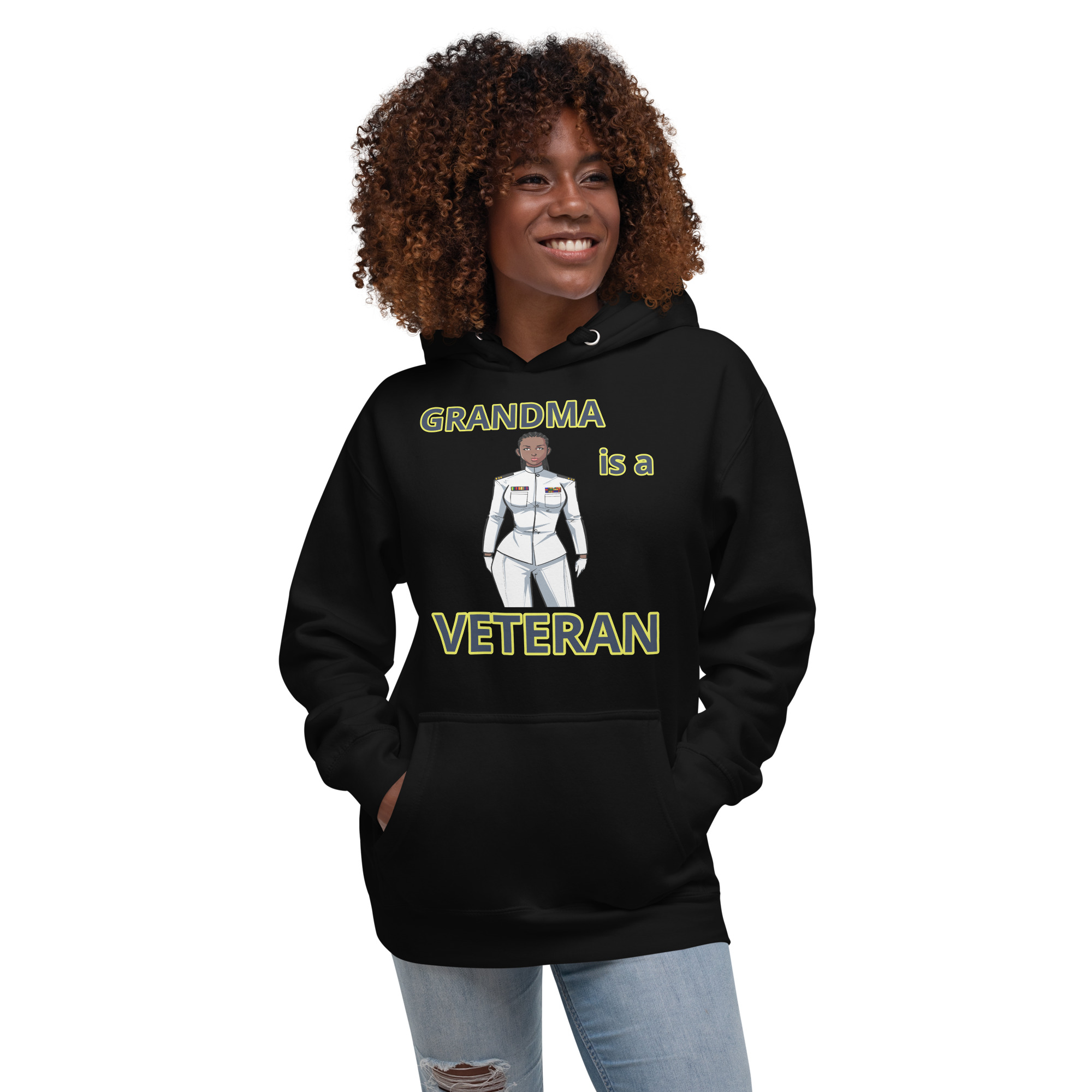 GRANDMA IS VETERAN TOO FIFE Unisex Hoodie - Image 2