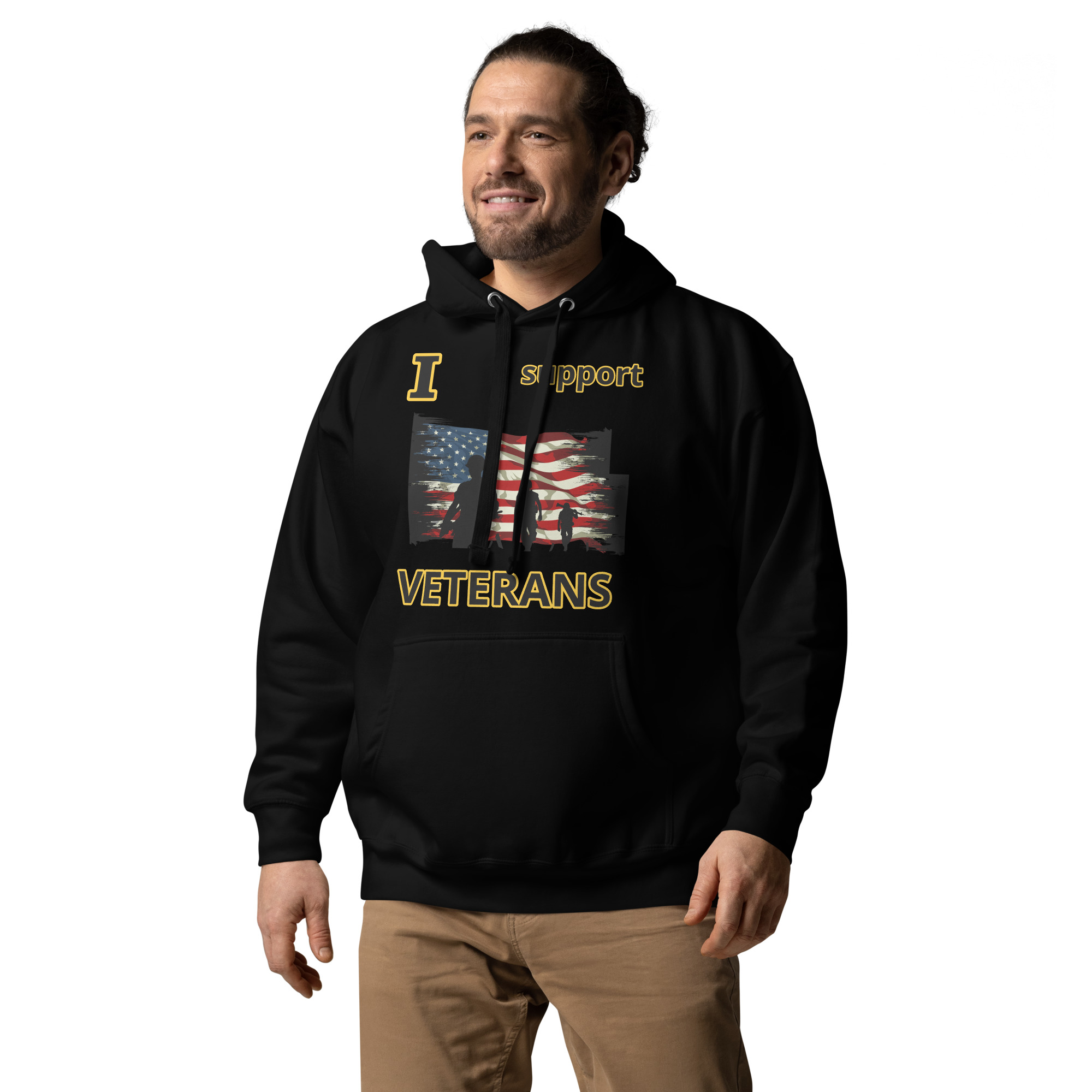 I SUPPORT VETERANS TOO FIFE Unisex Hoodie - Image 2