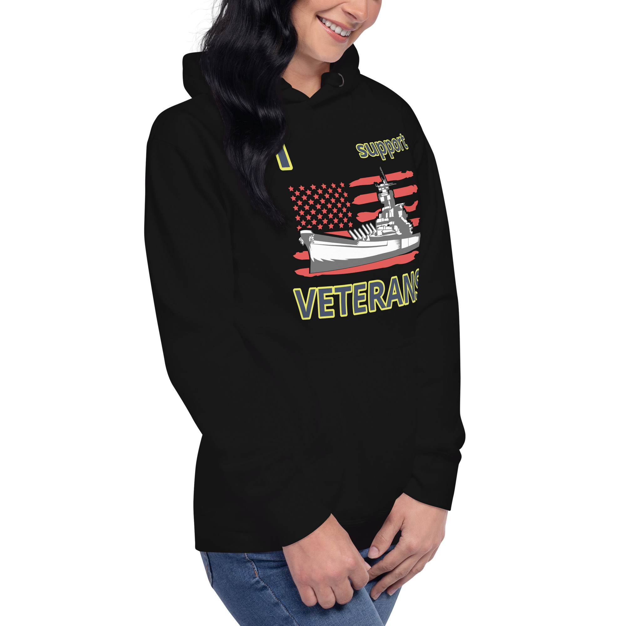 I SUPPORT VETERANS TOO FIFE Unisex Hoodie - Image 7