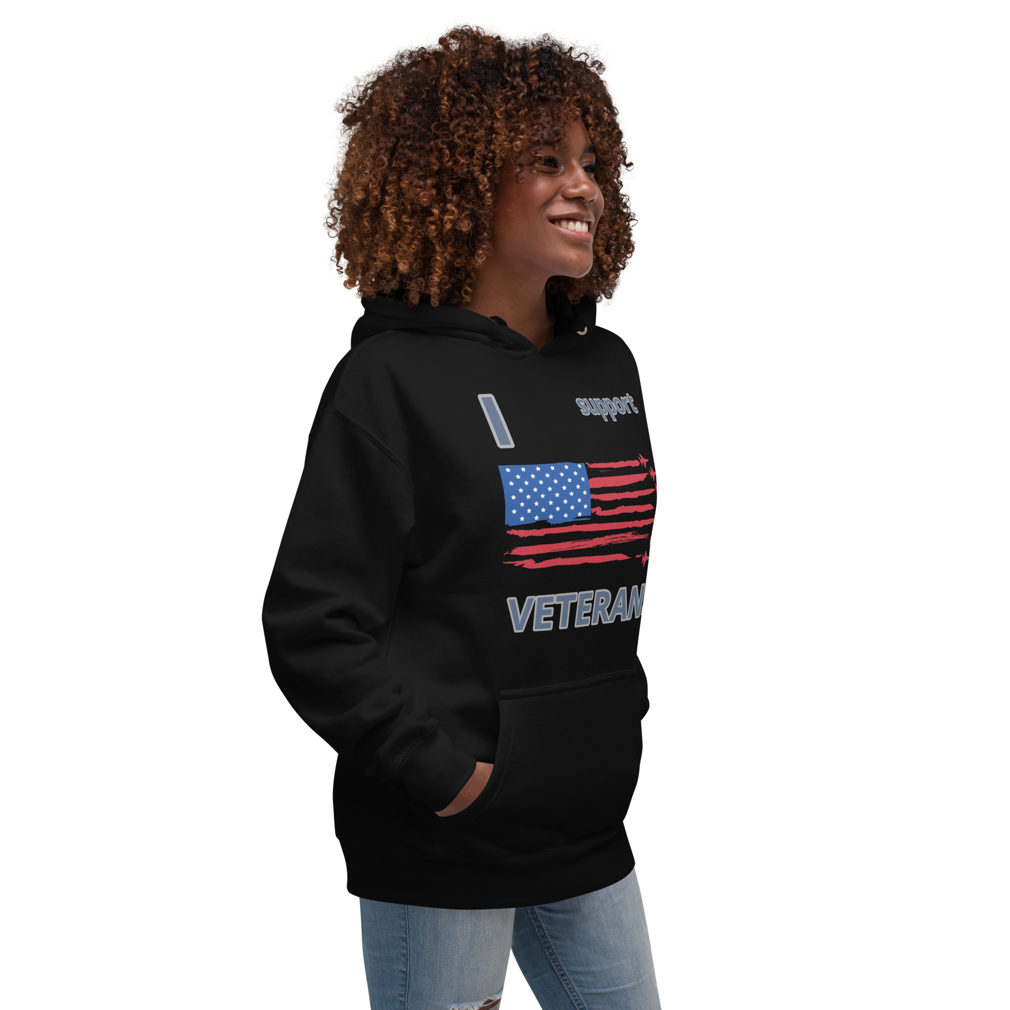 I SUPPORT VETERANS TOO FIFE Unisex Hoodie - Image 4