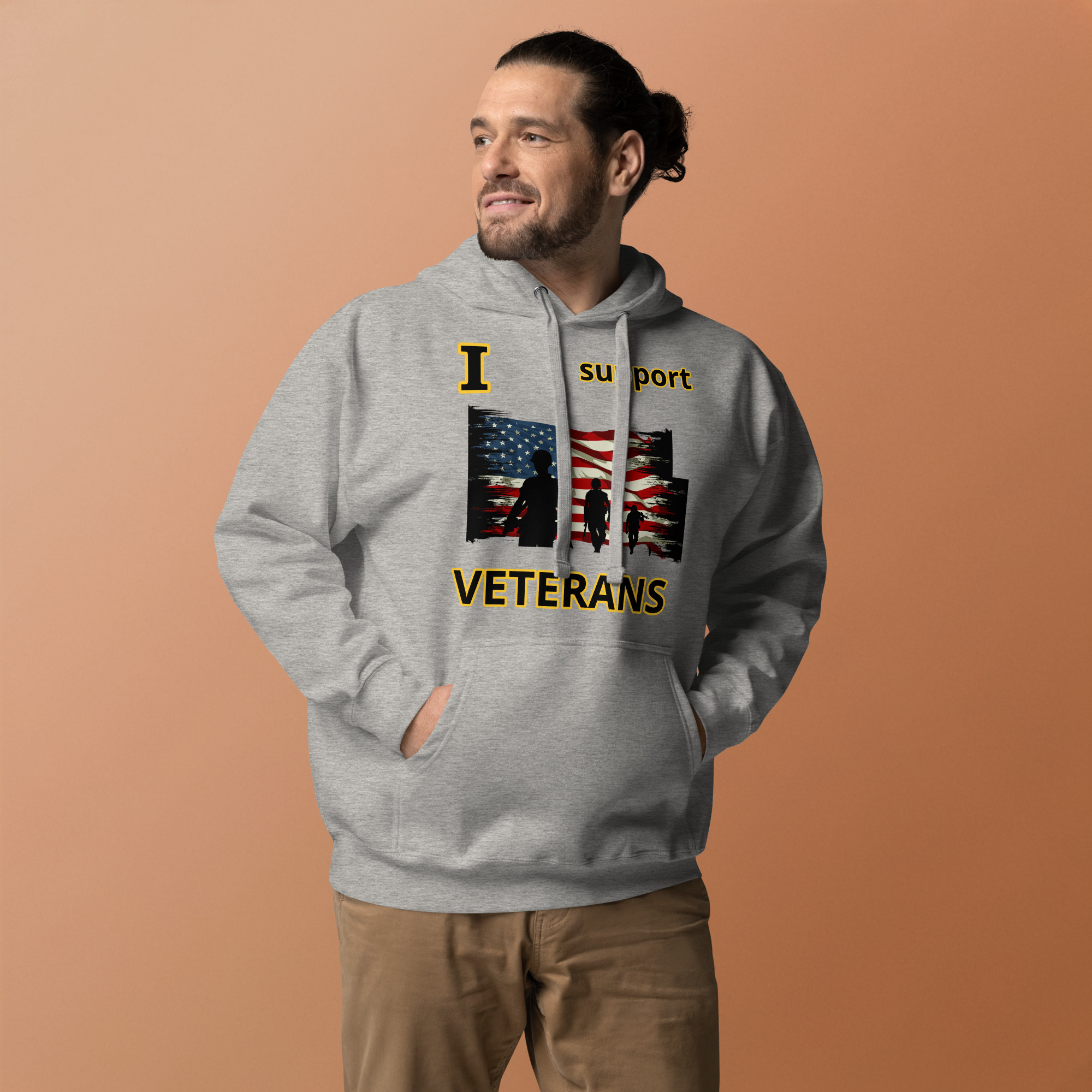 I SUPPORT VETERANS TOO FIFE Unisex Hoodie - Image 6