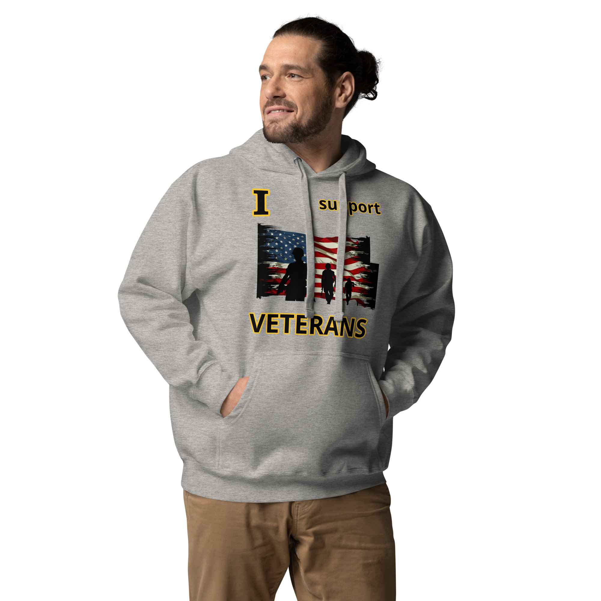 I SUPPORT VETERANS TOO FIFE Unisex Hoodie - Image 4