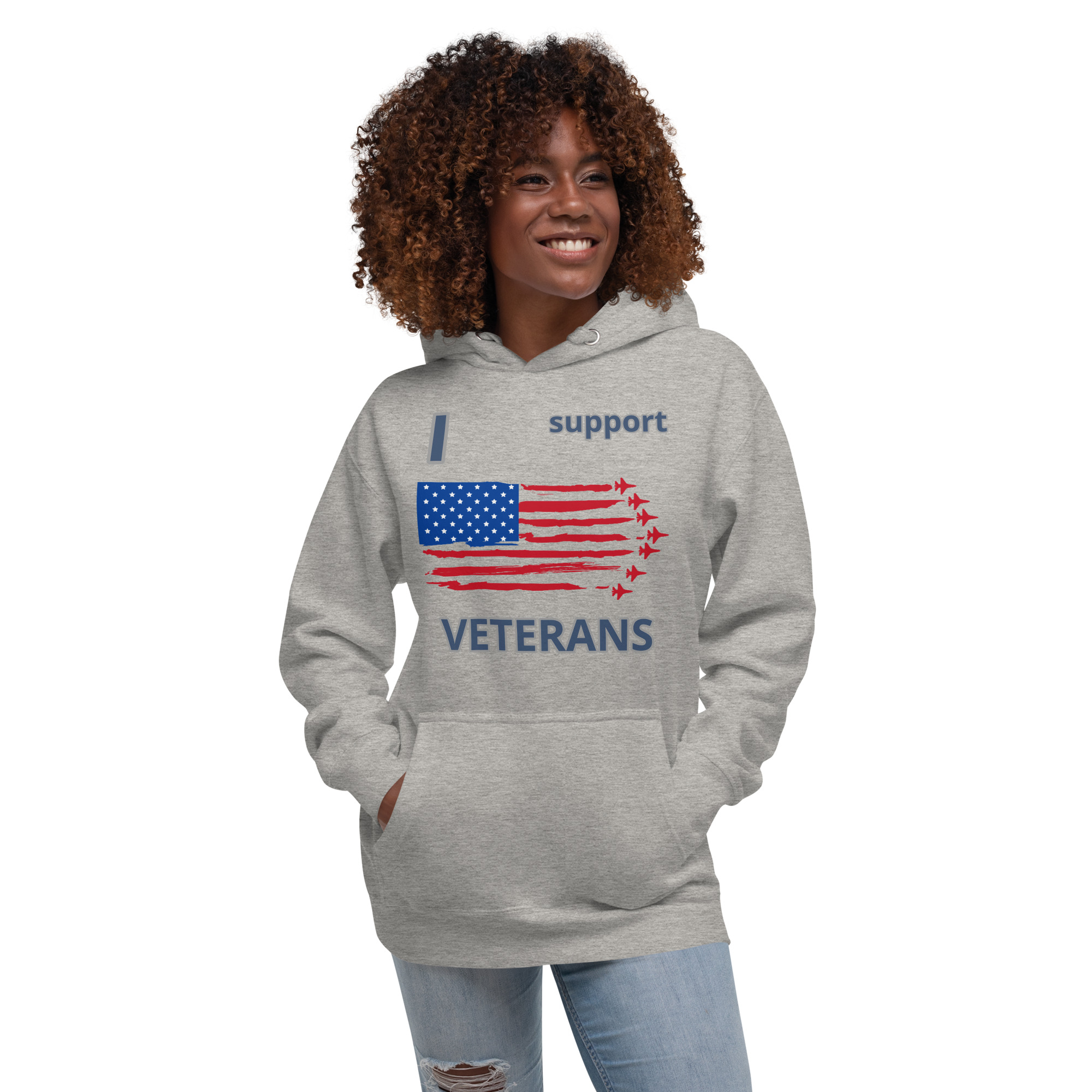 I SUPPORT VETERANS TOO FIFE Unisex Hoodie - Image 5