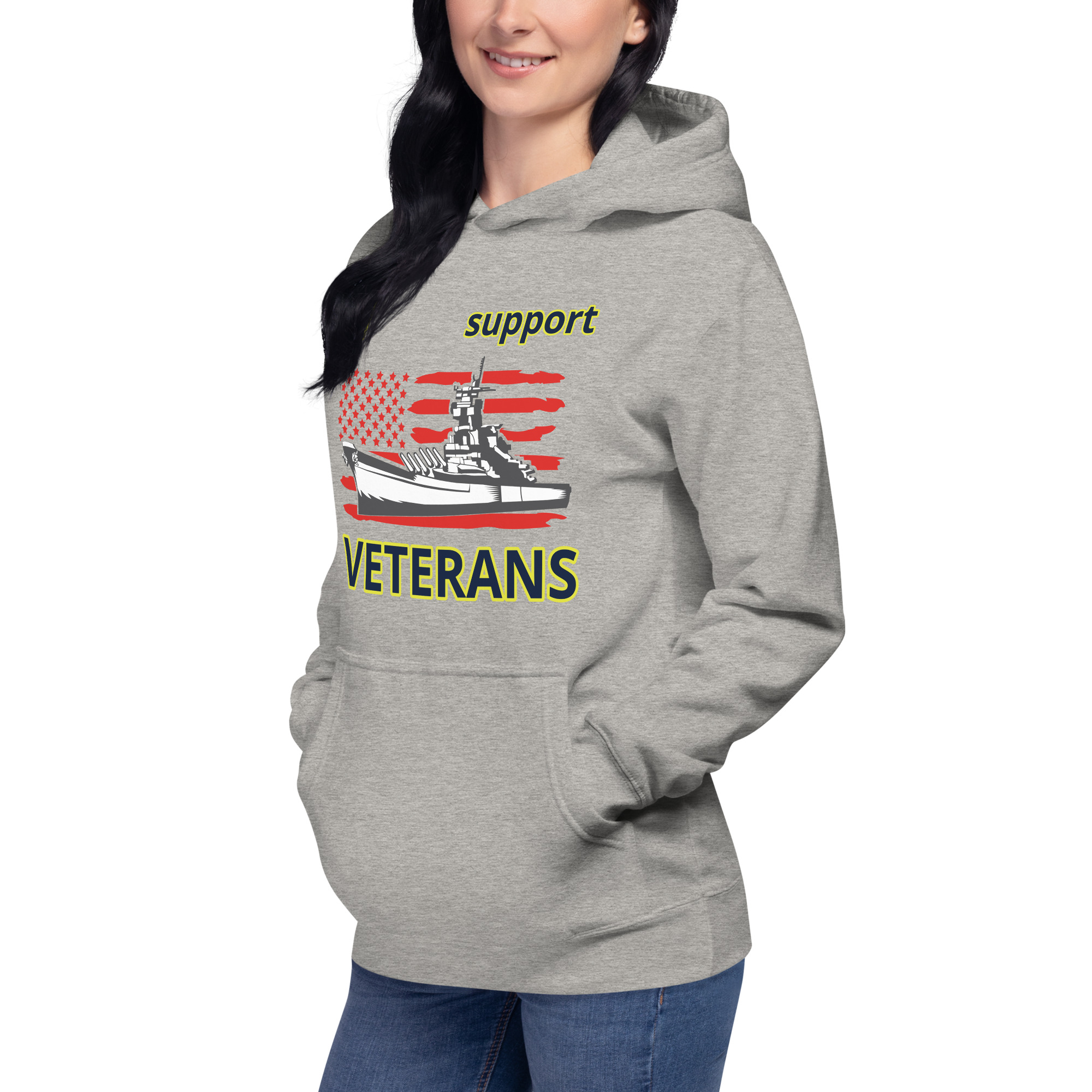 I SUPPORT VETERANS TOO FIFE Unisex Hoodie - Image 10