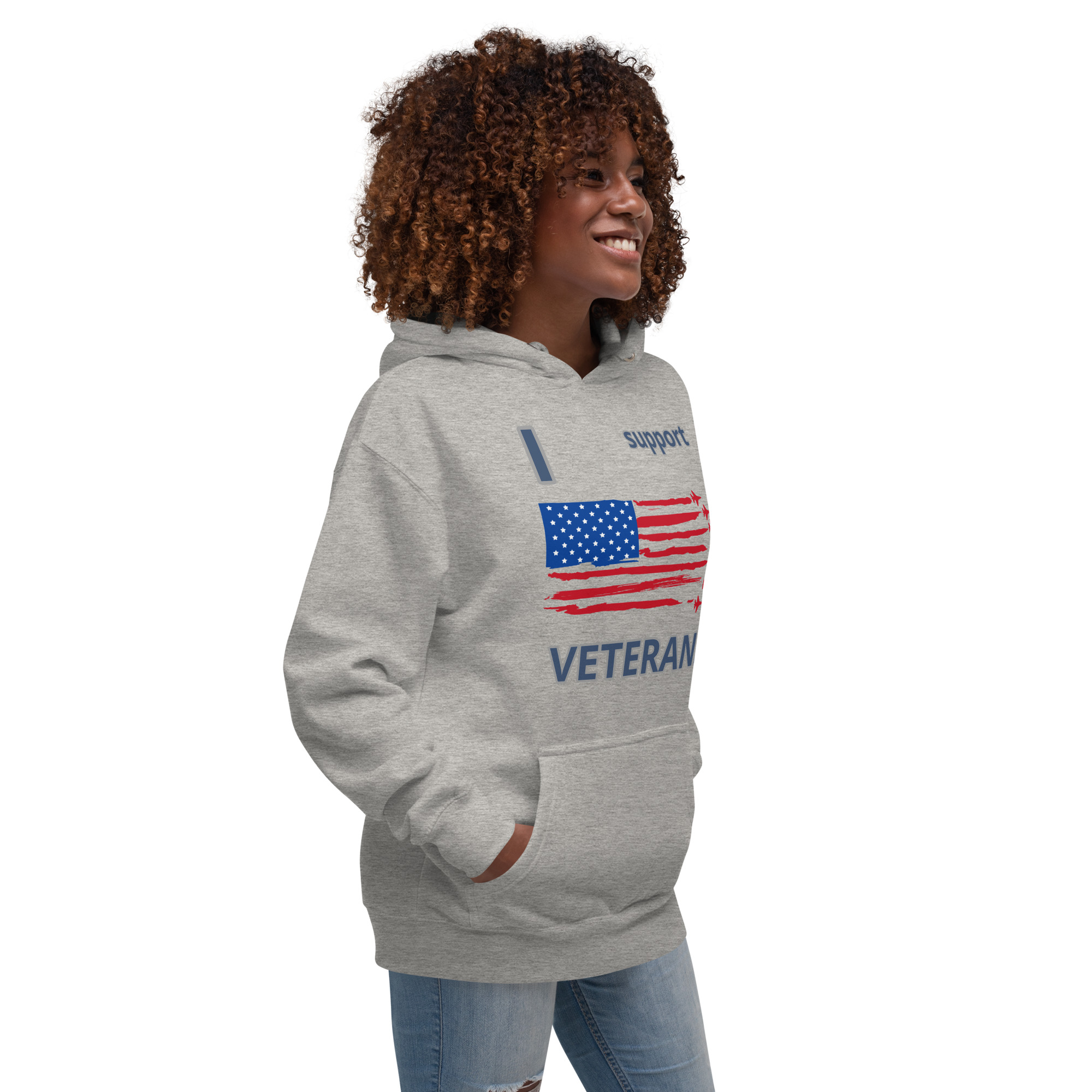I SUPPORT VETERANS TOO FIFE Unisex Hoodie - Image 8