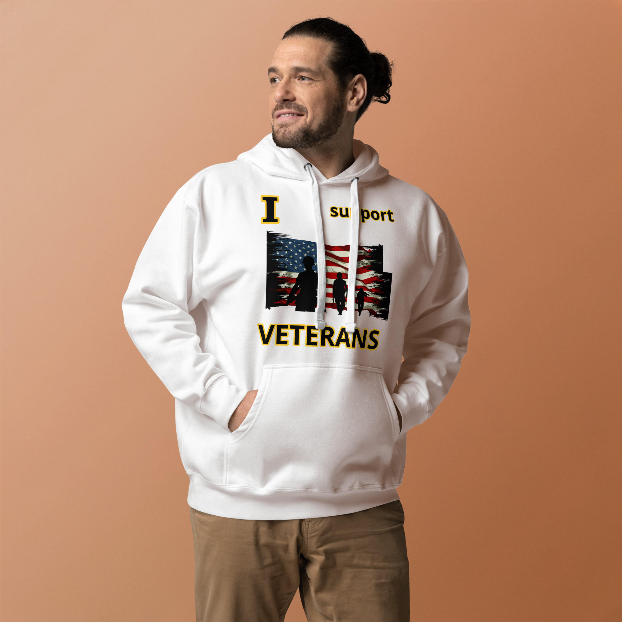 I SUPPORT VETERANS TOO FIFE Unisex Hoodie - Image 9