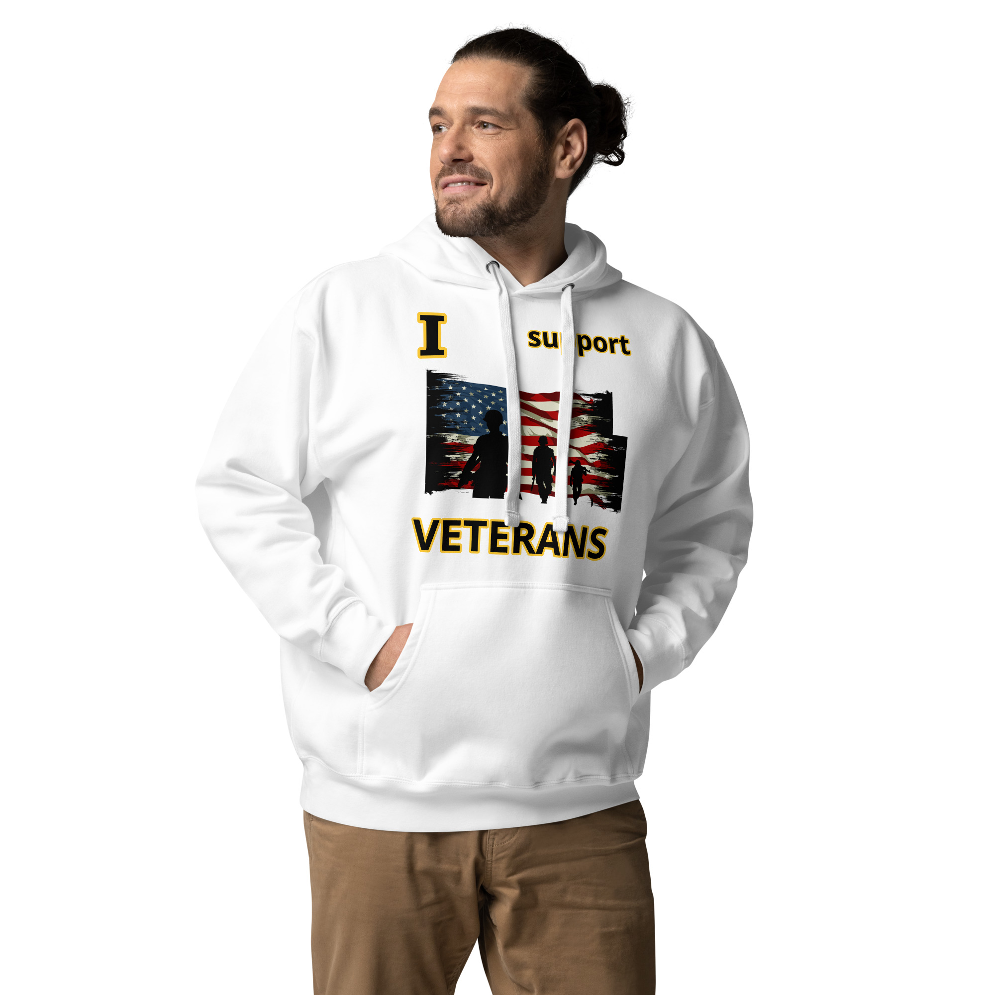 I SUPPORT VETERANS TOO FIFE Unisex Hoodie - Image 7