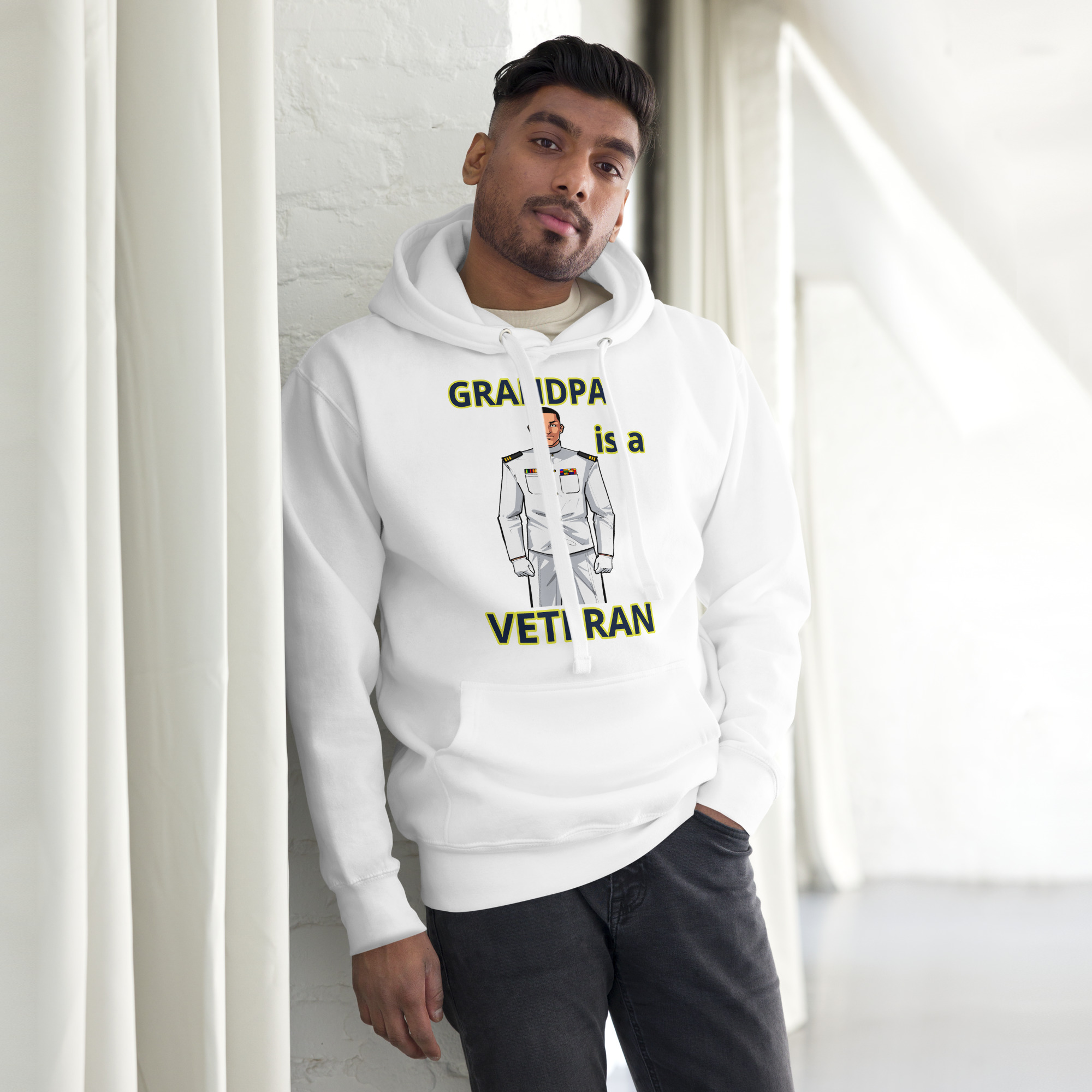 GRANDPA IS A VETERAN TOO FIFE Unisex Hoodie - Image 5