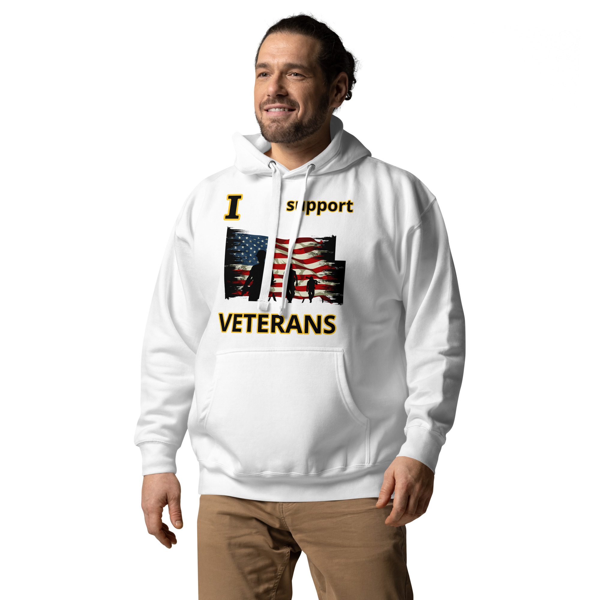 I SUPPORT VETERANS TOO FIFE Unisex Hoodie - Image 8