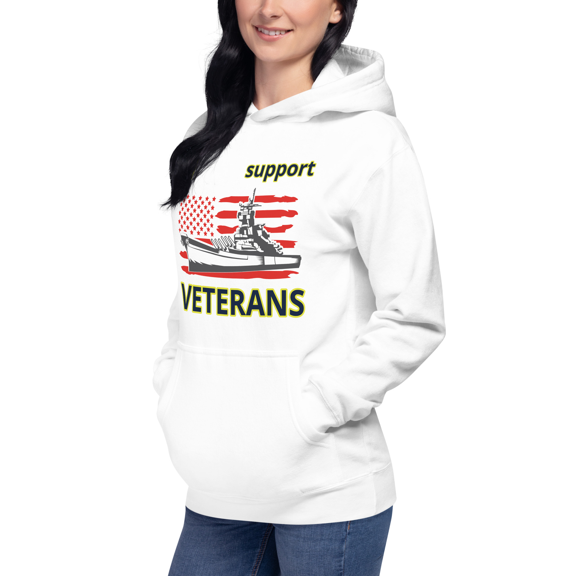 I SUPPORT VETERANS TOO FIFE Unisex Hoodie - Image 16