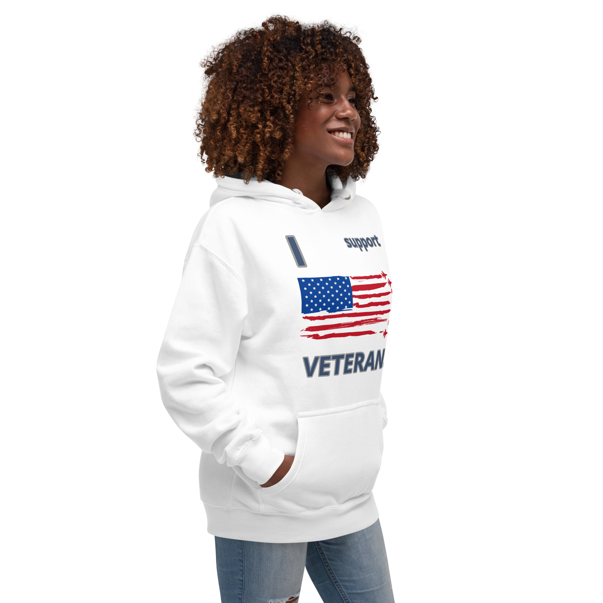 I SUPPORT VETERANS TOO FIFE Unisex Hoodie - Image 12