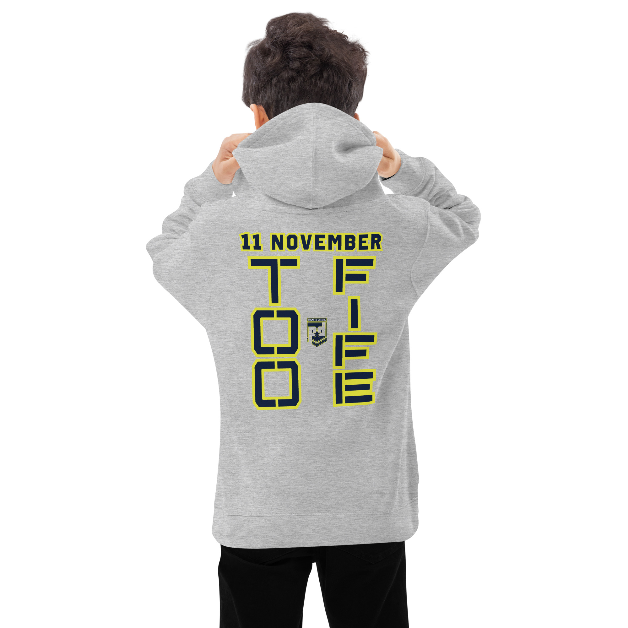 I SUPPORT VETERANS TOO FIFE Kids Fleece Hoodie - Image 9