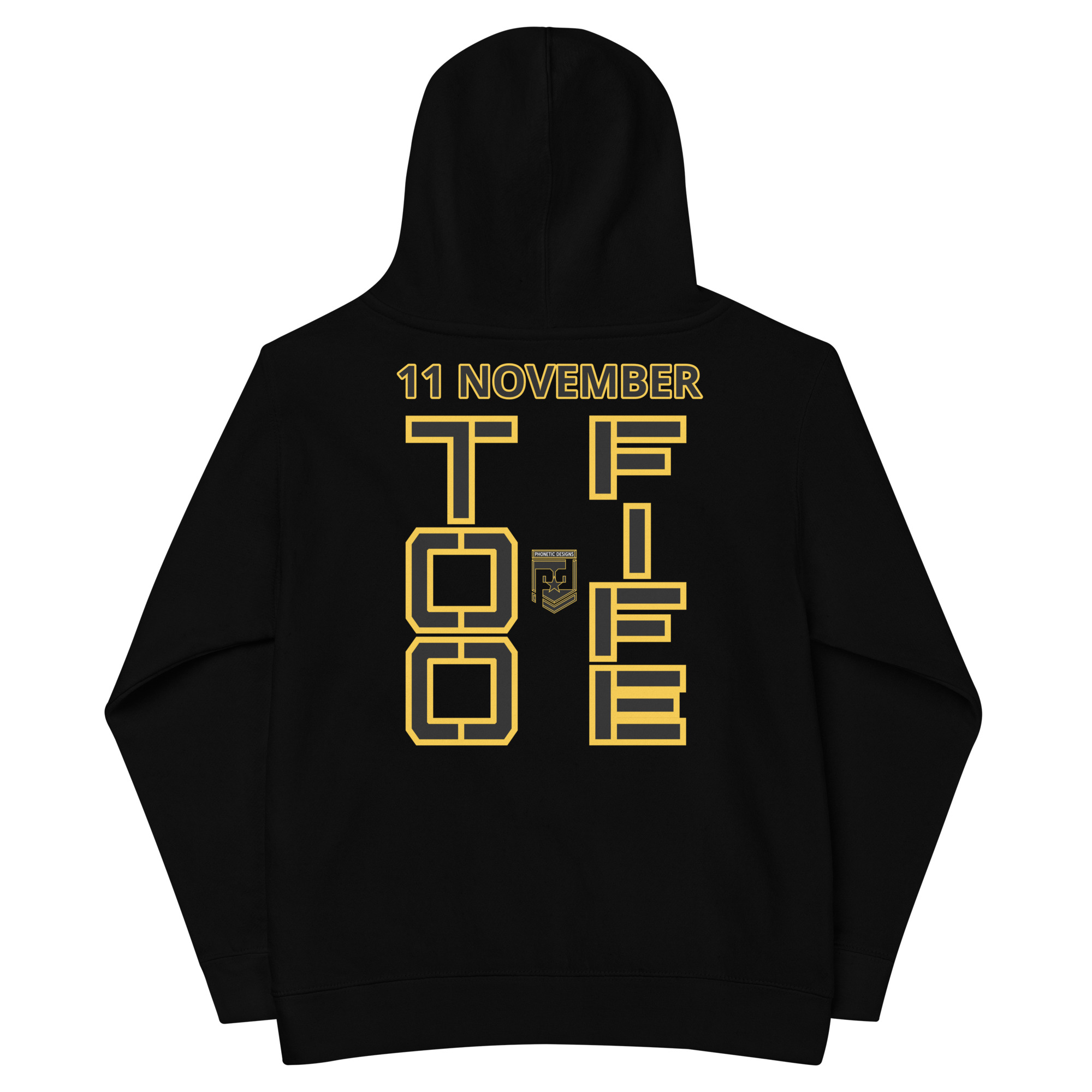 DAD IS A VETERAN TOO FIFE Kids Fleece Hoodie - Image 2