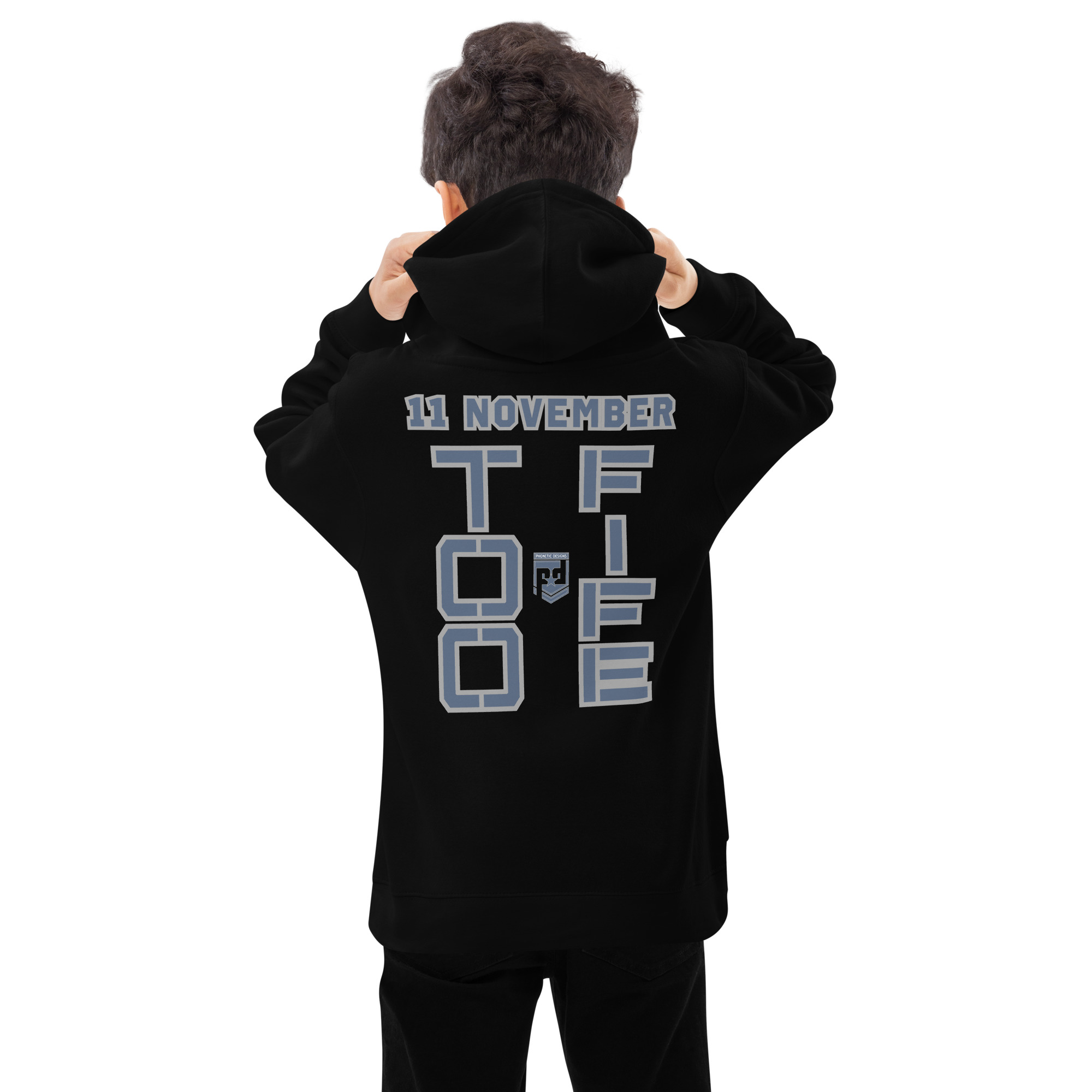 I SUPPORT VETERANS TOO FIFE Kids Fleece Hoodie - Image 4