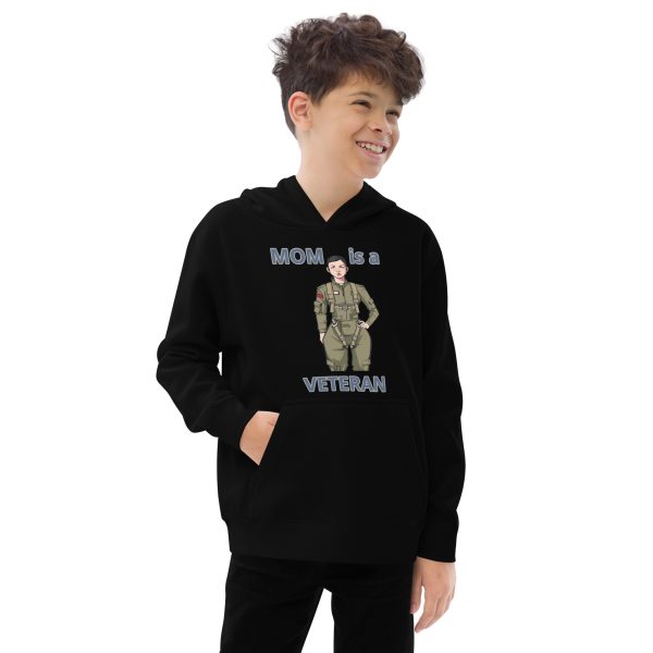 MOM IS A VETERAN TOO FIFE Kids Fleece Hoodie