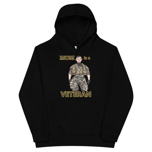 MOM IS A VETERAN TOO FIFE Kids Fleece Hoodie