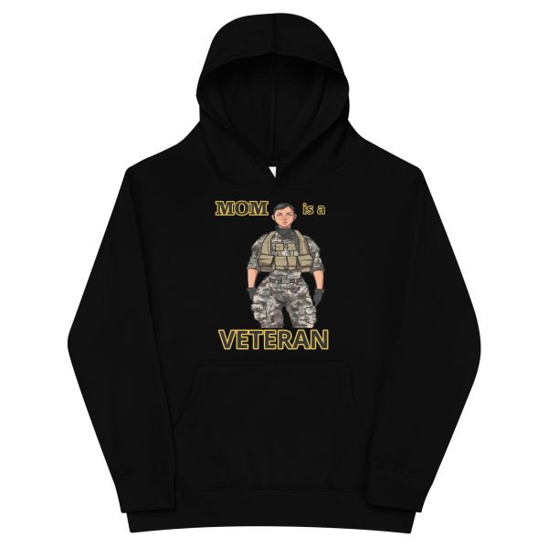 MOM IS A VETERAN TOO FIFE Kids Fleece Hoodie