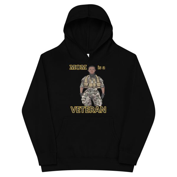 MOM IS A VETERAN TOO FIFE Kids Fleece Hoodie