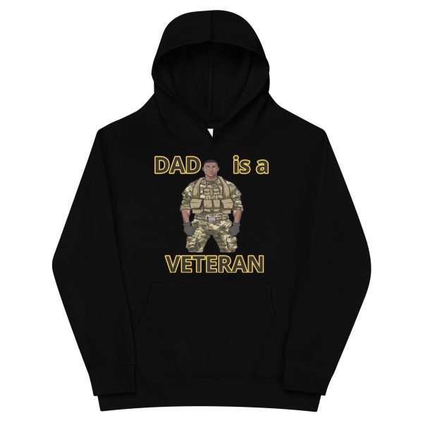 DAD IS A VETERAN TOO FIFE Kids Fleece Hoodie