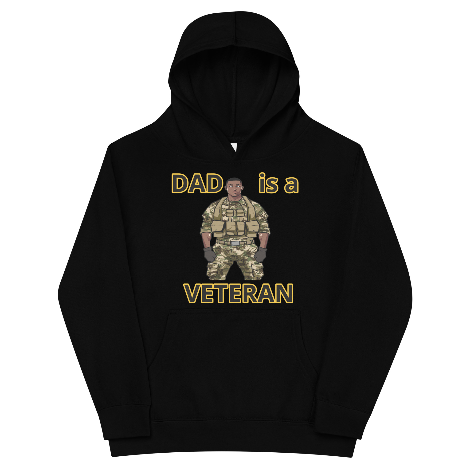 DAD IS A VETERAN TOO FIFE Kids Fleece Hoodie