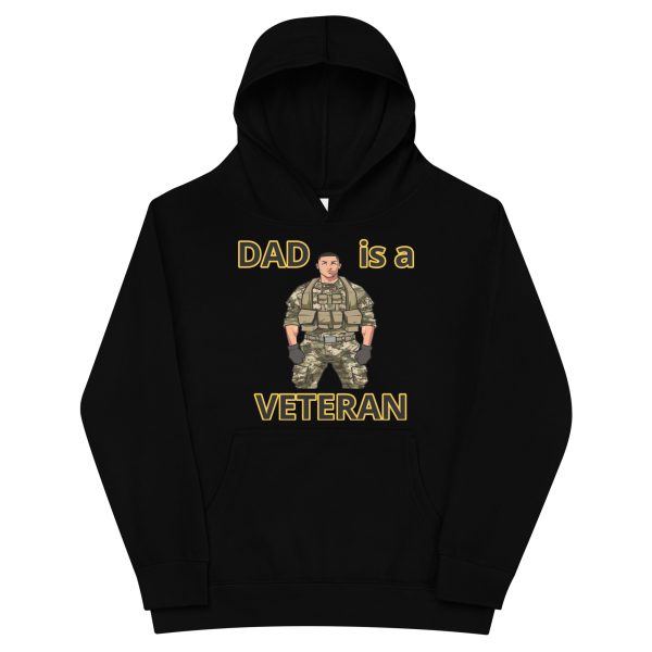DAD IS A VETERAN TOO FIFE Kids Fleece Hoodie