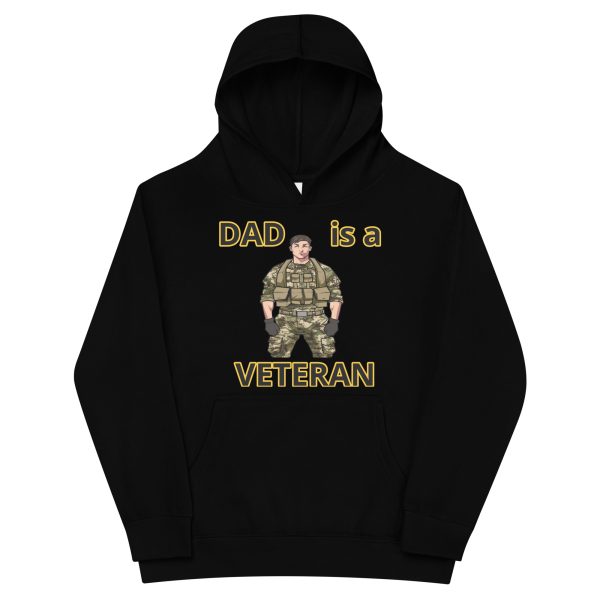 DAD IS A VETERAN TOO FIFE Kids Fleece Hoodie
