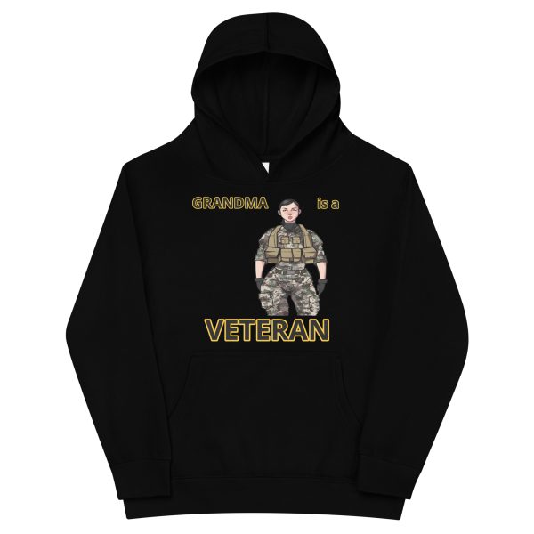 GRANDMA IS A VETERAN TOO FIFE Kids Fleece Hoodie