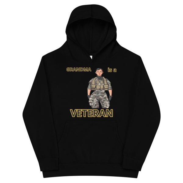 GRANDMA IS A VETERAN TOO FIFE Kids Fleece Hoodie