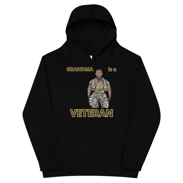GRANDMA IS A VETERAN TOO FIFE Kids Fleece Hoodie