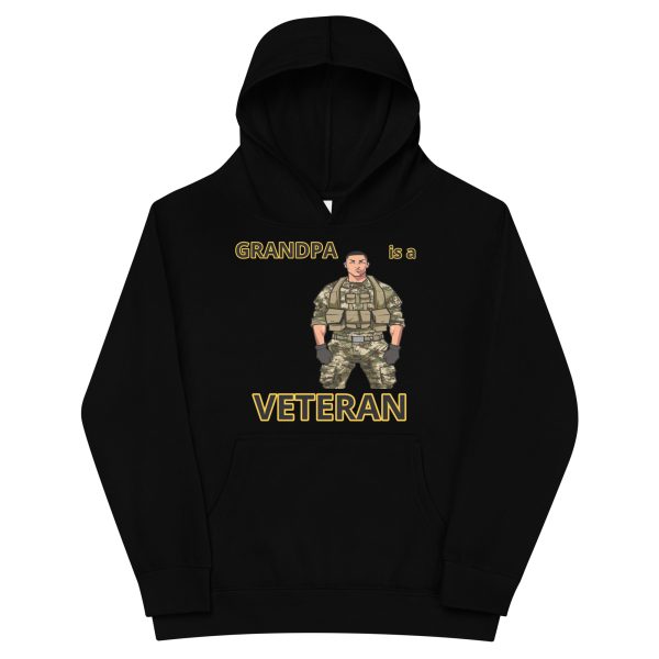 GRANDPA IS A VETERAN TOO FIFE Kids Fleece Hoodie