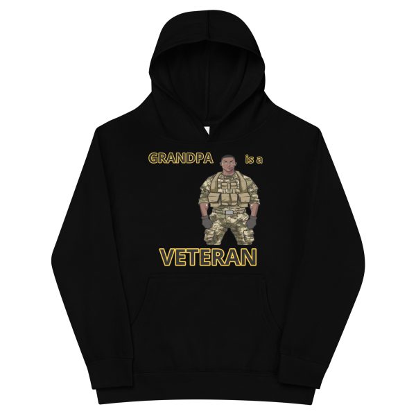 GRANDPA IS A VETERAN TOO FIFE Kids Fleece Hoodie