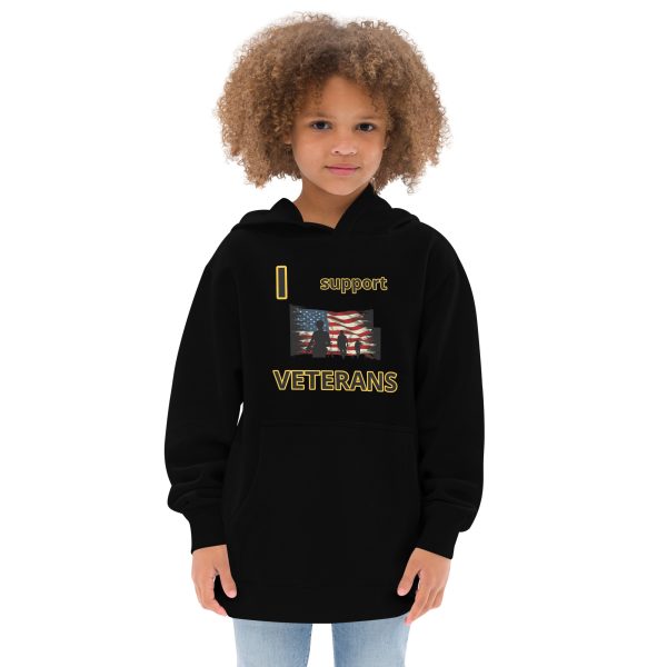 I SUPPORT  VETERANS TOO FIFE Kids Fleece Hoodie