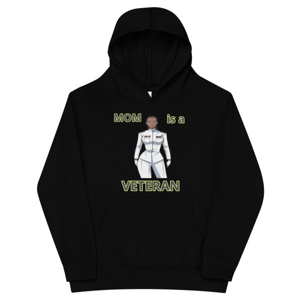 MOM IS A VETERAN TOO FIFE Kids Fleece Hoodie