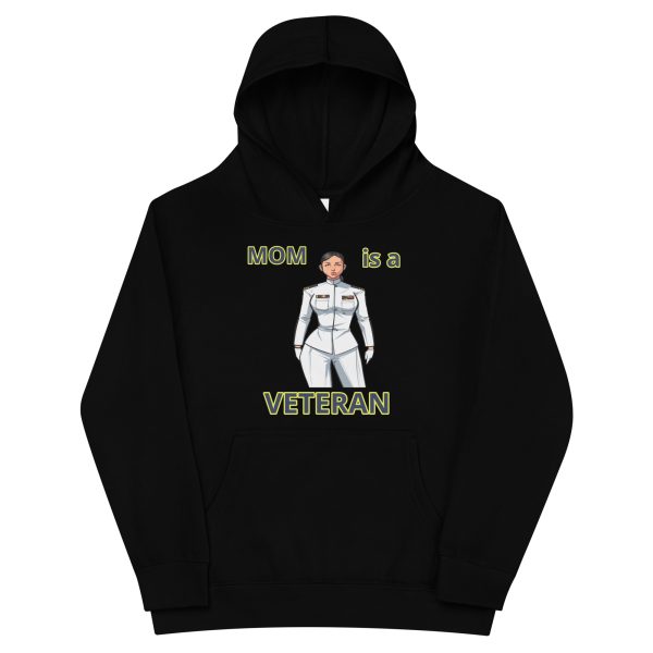 MOM IS A VETERAN TOO FIFE Kids Fleece Hoodie