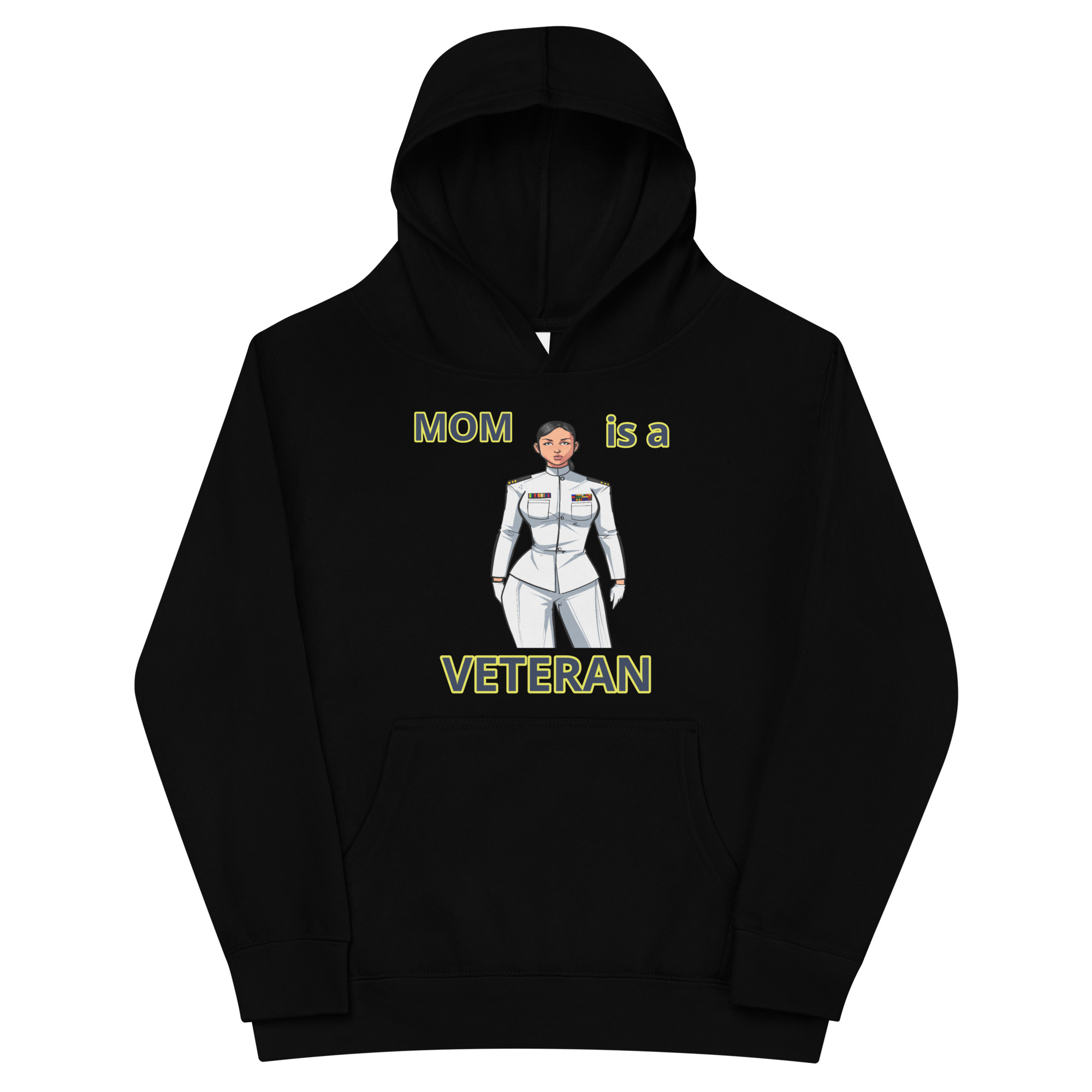MOM IS A VETERAN TOO FIFE Kids Fleece Hoodie