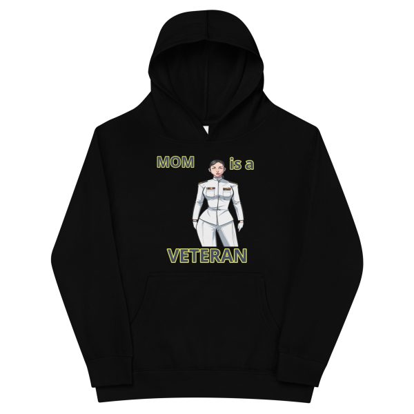 MOM IS A VETERAN TOO FIFE Kids Fleece Hoodie